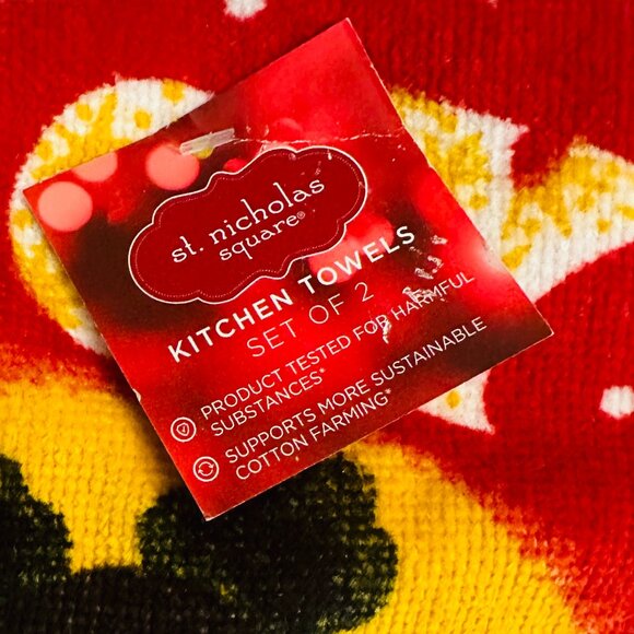 Set of St Nicholas Square Kitchen Towels Christmas African American Angels - Picture 2 of 7